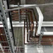 Copper lines on strut supports