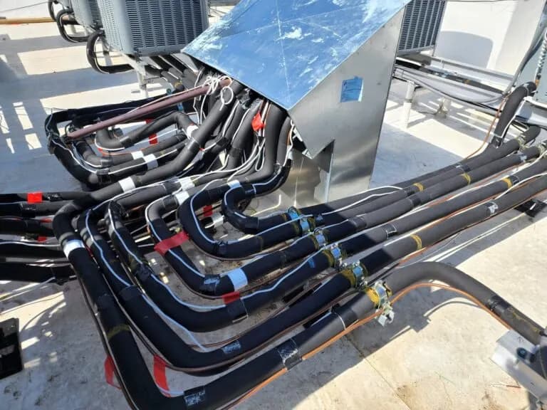 Insulated line sets running to rooftop condensers