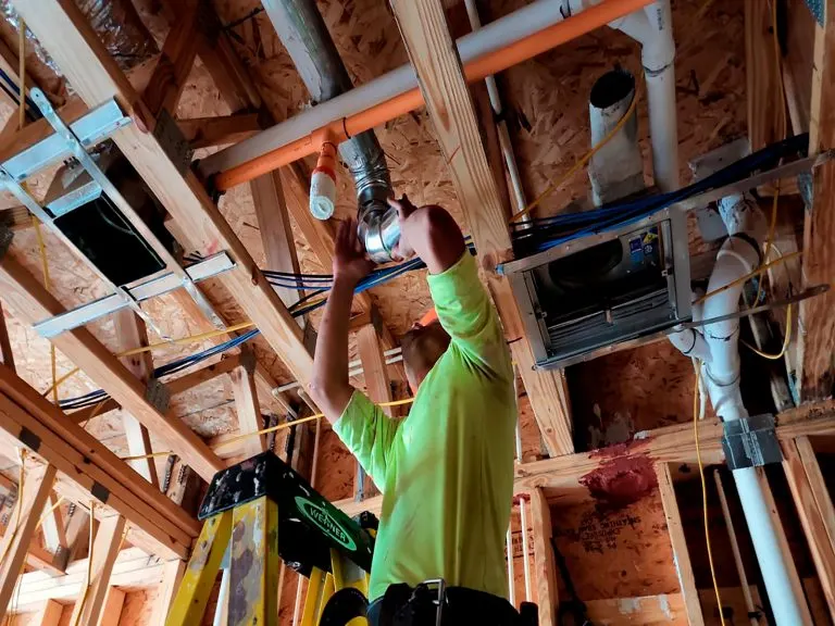 CEOS technician running rough-in