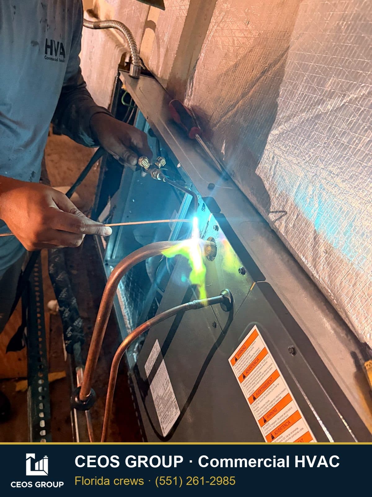 Air handler copper brazing